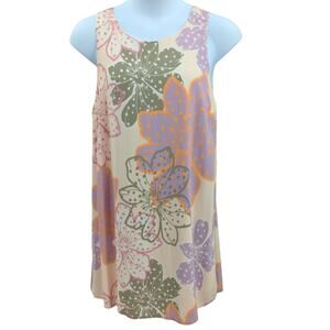 R2 Dress Womens 1XL Floral Shift Dress Pastel Feminine Flowy Vacation Boho